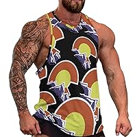 Colorado Mountain Men's Workout Tank Top Casual Sleeveless T-Shirt Tees Soft Gym Vest for Indoor Outdoor