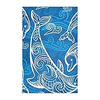 Tea Towels for Kitchen Decorative Blue Wave Dolphin Fish Kitchen Towels Microfiber Terry Cloth Kitchen Dish Towels Cotton Hand Towels for Kitchen Washing Bright Restaurant 28x18in 4PCS