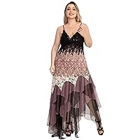 Ever-Pretty Size Women's Sleeveless Tea Length A-line Dress Lace Plus Size Cocktail Dress 6212B
