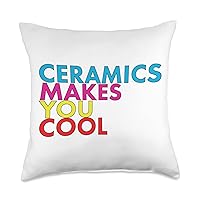 Pottery Ceramics Make You Cool-Funny Pun Throw Pillow, 18x18, Multicolor