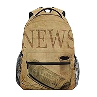 ALAZA Coffee Word News Filled with Words Travel Laptop Backpack Durable College School Backpack