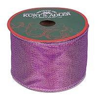 Kurt S. Adler Kurt Adler 2.5-inch x 10-Yard Purple Iridescent Sheer Double Wire Ribbon