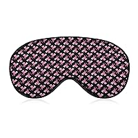 Comfort Soft Breathable Eye Mask with Adjustable Strap - for Breast Cancer Pink Ribbon - Light Blocking Sleep Mask for Travel, Nap, Yoga, Meditation
