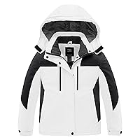 ZSHOW Girls' Ski Jacket Waterproof Fleece Raincoat Windproof Warm Winter Coat with Detachable Hood