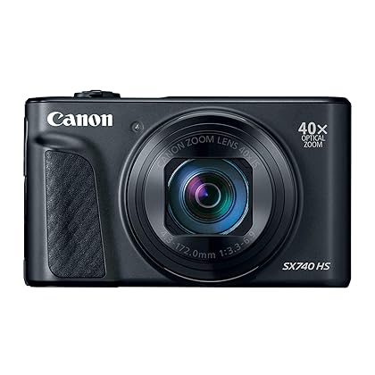 Canon PowerShot SX740 Digital Camera w/40x Optical Zoom & 3 Inch Tilt LCD - 4K VIdeo, Wi-Fi, NFC, Bluetooth Enabled (Black) (Renewed)