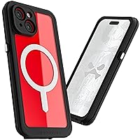 Ghostek Nautical Slim Waterproof Case for Apple iPhone 15 - Built-in Screen & Camera Lens Protector, Compatible with MagSafe (6.1 Inch, Clear)