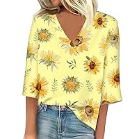70S Outfits for Women Deal of The Day Clearance Pink Shirts Cute Summer Tops Sunflower White Shirt Womens Work Clothes Purple Blouses Concert Plus Size Cotton Tshirts Trendy Going (Fluo YE，M)