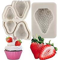 3D Strawberry Silicone Molds Strawberry Fondant Molds For Cake Decoration Cupcake Topper Candy Chocolate Gum Paste Polymer Clay