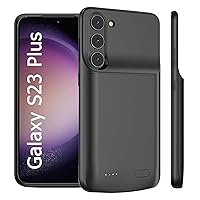 Fey Battery Case for Samsung Galaxy S23 Plus,Extended Backup Battery Charging Case for Samsung Galaxy S23+ Plus 5G - 4800mAh Rechargable Power Bank Charger Cover,Added More Extra Juice, Black