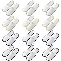 Geyoga 12 Pair House Slipper for Guest Non Slip Disposable Slipper for Travel Washable Reusable Hotel Slipper Bridesmaid Slipper for Spa Indoor Wedding Party