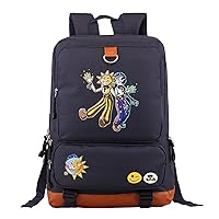 Sundrop and Moondrop Canvas Bookbag-Waterproof Travel Bagpack Lightweight Rucksack Casual Laptop Knapsack for Student