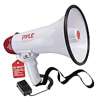 Pyle Bluetooth Portable Megaphone Speaker - Bullhorn with Wired Microphone, Siren Alarm, MP3/USB/SD Readers - Perfect for Cheer, Football, Kids, Outdoor Activities