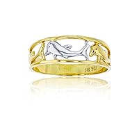 DECADENCE 14K Two-Tone Gold High Polished Dolphin Fashion Ring