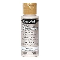 DecoArt Dazzling Metallics 2-Ounce White Pearl Acrylic Paint (DM-DA117)