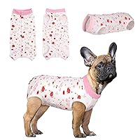 SAWMONG Dog Recovery Suit, Recovery Suit for Dogs After Surgery, Dog Spay Surgical Suit for Female Dogs, Dog Onesie Body Suit for Surgery Male Substitute Dog E-Collar Cone, Cherry Pink, X-Large