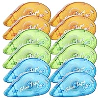12 Pack Double Sided Tape Roller, Scrapbooking Tape, Permanent Adhesive Tape Dispenser Runner for Crafts and Arts Projects, Photo-Safe
