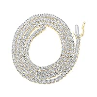 10K Yellow Gold Mens Diamond 18-inch Stylish Link Chain Necklace 2-3/4 Ctw.