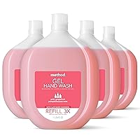 Gel Hand Soap Refill, Pink Grapefruit, Recyclable Bottle, 34 oz, 4 pack