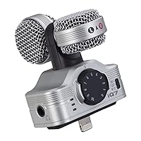 ZOOM iQ7 Smartphone Microphone, For iPhone/iPad, MS Stereo Microphone, Lightweight, Compact Size, Compatible with Lightning Connector, 2021 Release
