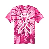 Threadrock Big Breast Cancer Awareness Ribbon Unisex Tie Dye T-Shirt
