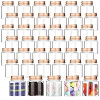 100 Packs 2 oz Mini Wide Mouth Mason Jar Shot Glasses with Metal Lids Plastic Jelly Shot Ginger Shots Bottle Refillable Spice Jars Ideal for Kitchen Wedding Candy DIY Crafts Beads (Rose Gold)