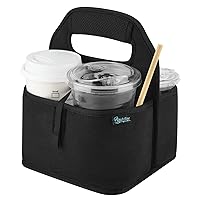 Beautyflier Reusable Insulated Coffee Cup Carrier, Portable Drink Holder with Handle Organizer Tote Bag for Hot & Cold Drinks