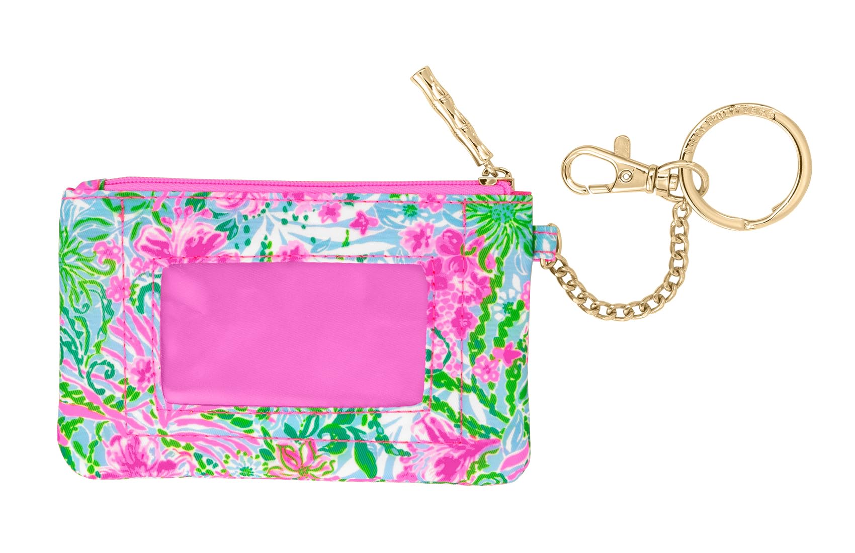 Lilly Pulitzer ID Holder Wallet, Wallet with Zip Close, Cute Card and ID Case for Women, Leaf it Wild