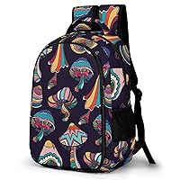 Psychedelic Graffiti Mushroom Travel Laptop Backpack for Men Women Durable 16.5 Inch Daypack Fashion Work Bag