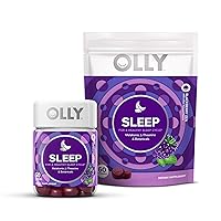 OLLY Sleep Melatonin Gummy, All Natural Flavor and Colors with L Theanine, Chamomile, and Lemon Balm, 3 mg per Serving, 50 Count Jar with 60 Count Refill Pouch (55 Day Supply)