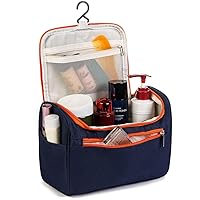Travel Bag Extra Large Makeup Organiser Cosmetic Case Household Grooming Kit Storage Travel Kit Pack with Hook,Travel bag for women travel, makeup bag (Navy Blue)