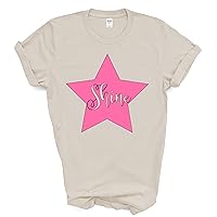 Shine Bright Pink Star Positive Message Design, Uplifting Fun Gift T-Shirt