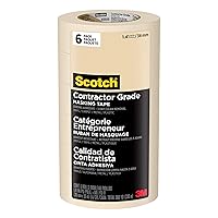 Painter's Tape Contractor Grade Masking Tan, Tape for General Use, Multi-Surface Adhesive Tape, 1.41 Inches x 60.1 Yards, 6 Rolls