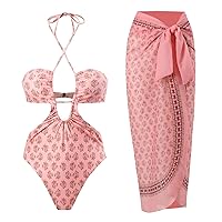 Fat Bikini Piece Bathing Suits Ring Allover Print Beach Wrap Swimsuit Cover Up Bikini Wrap Skirt Pink Thong
