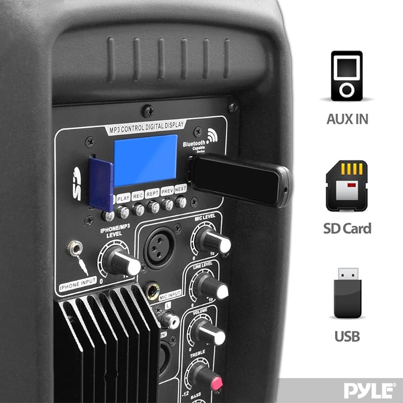 Subwoofer　Mua　DJ　Sub　PYLE-PRO　Built-in　Powered　Active　Bluetooth　System　Speaker　PA　Audio　Loudspeaker　Bass　Stereo　10　Party　Black　Inch　USB　Monitor　and　for　Music-PPHP1037UB,　MP3,　Amp　for　Concert　or　Band