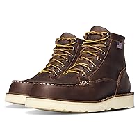 Danner 6” Bull Run Moc Toe Work Boots for Men - Oiled Full-Grain Leather Upper with Non Slip Wedge Outsole and 3-Density Cushion Footbed, EH Resistant