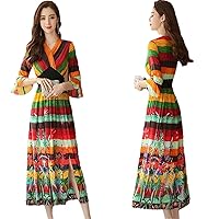 Women's Spring/Summer Casual Slim Dress,Real Silk Long Dress