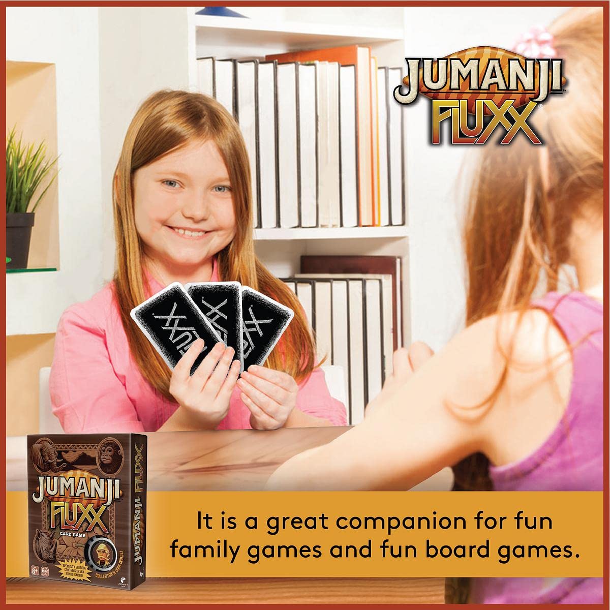 LOONEY LABS Jumanji Fluxx Card Game - Best Jumanji Game Fun Family Games for Kids and Adults Deluxe Card Games Jumanji Board Game Party Games Kid Teens Adult 2-6 Player Games Ages 8+ Specialty Edition