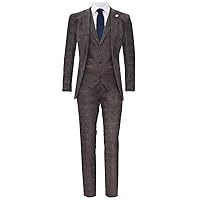 Men's Classic 3 Piece Brown Herringbone Peaky Blinders Tweed Suit