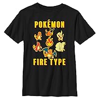 Fifth Sun Kids' Pokemon Pkmn Team Fire Group Boys Short Sleeve Tee Shirt