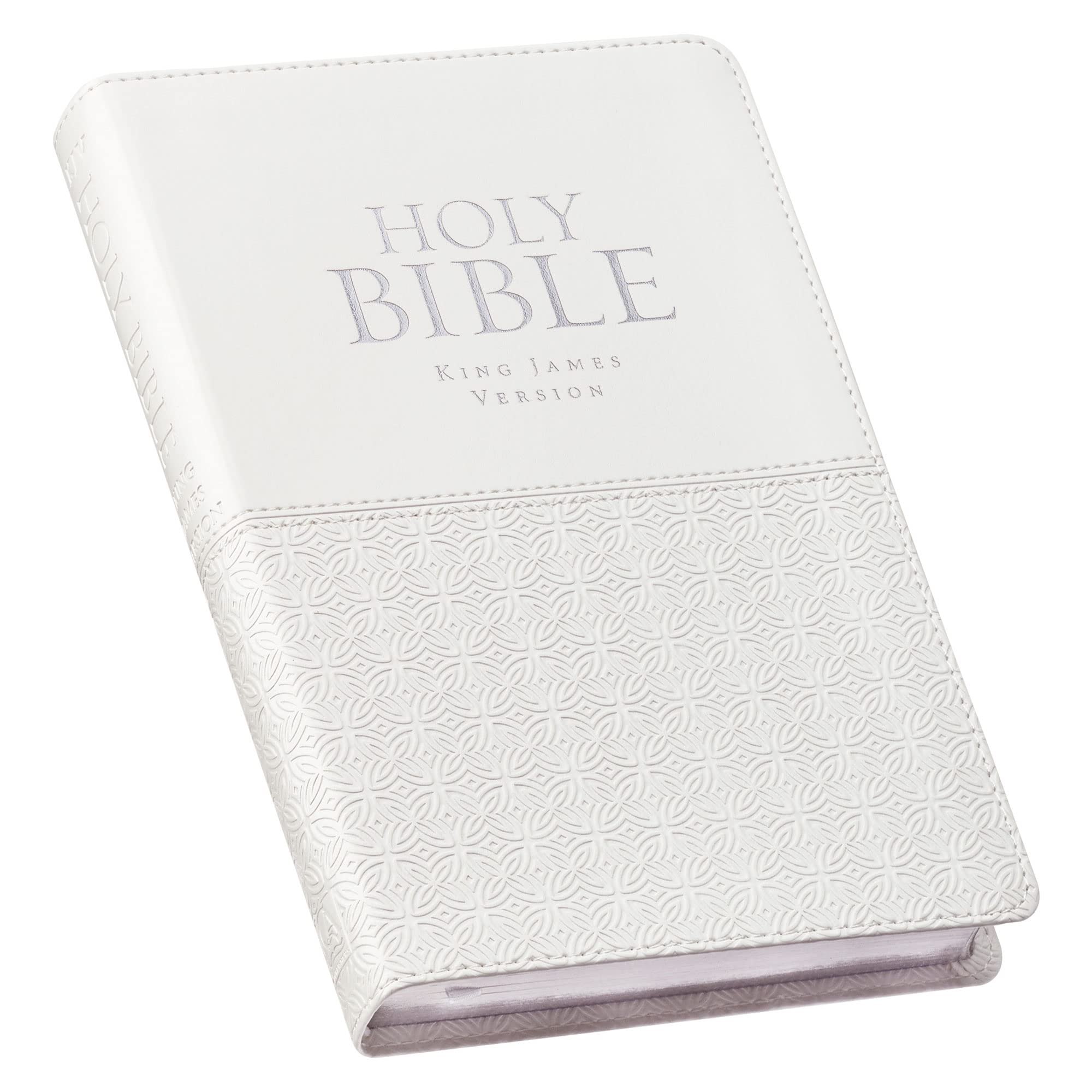 KJV Holy Bible, Standard Size, Faux Leather Red Letter Edition - Thumb Index & Ribbon Marker, King James Version, White