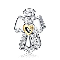 Bow heart Charms Exquisite Love Heart Beads Charms w Clear CZ for Women Bracelets Charm DIY