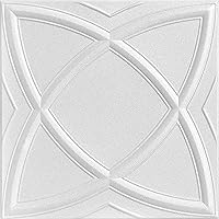 A La Maison Ceilings r13-8pw Elliptical Illusion Ceiling Tile, Plain White