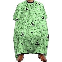 Aliens Bigfoot Savage Dinosaurs Green Adult Barber Cape Professional Salon Hairdressing Apron Printed Hair Cutting Cape
