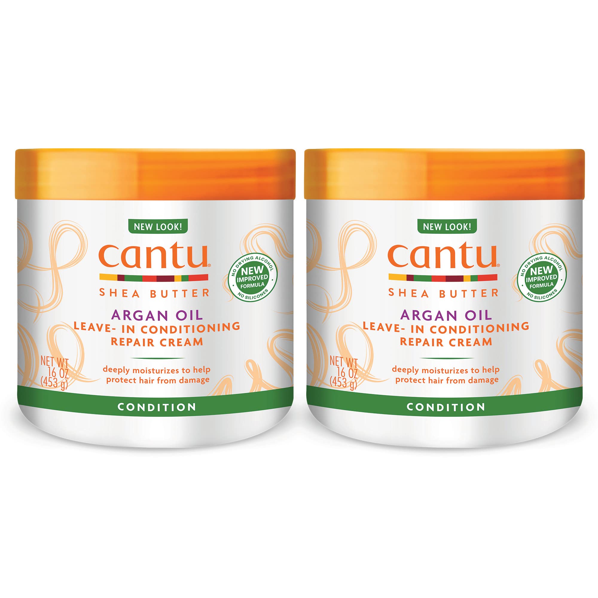 Cantu Leave-In Conditioning Repair Cream with Argan Oil, 16 oz (Pack of 2) (Packaging May Vary)