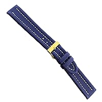 18mm Morellato Gommy Navy White Stitching Rubber Water Resistant Watch Band 1449