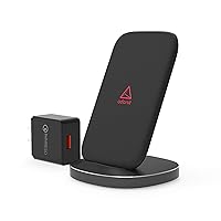 Adonit Wireless Charger Stand (Black) Fast Wireless Charging Qi-Certified for iPhone 12, 12 Pro, 11, 11 Pro, Pro Max, XR, XS, X, 8, 8 Plus, Galaxy S20 S10 S9 S8, Note 10 (Included QC Adapter)