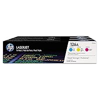 HP 126A Cyan, Magenta, Yellow Toner Cartridges (3-pack) | Works with HP LaserJet Pro 100 color MFP M175 Series, HP LaserJet Pro CP1025 Series, HP TopShot LaserJet Pro M275 MFP Series | CF341A