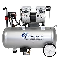 California Air Tools 8010AAD Ultra-Quiet 8-Gal Aluminum Tank 1 HP Oil-Free Air Compressor with Automatic Drain Valve