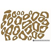 Leopard Animal Print Wall Vinyl Circle Stickers Rings Decals - Tan