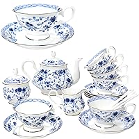 Bone China Tea Set, Bone China Tea Coffee Cup and Saucer Set for 1, Vintage Tea Set for Women Tea Party